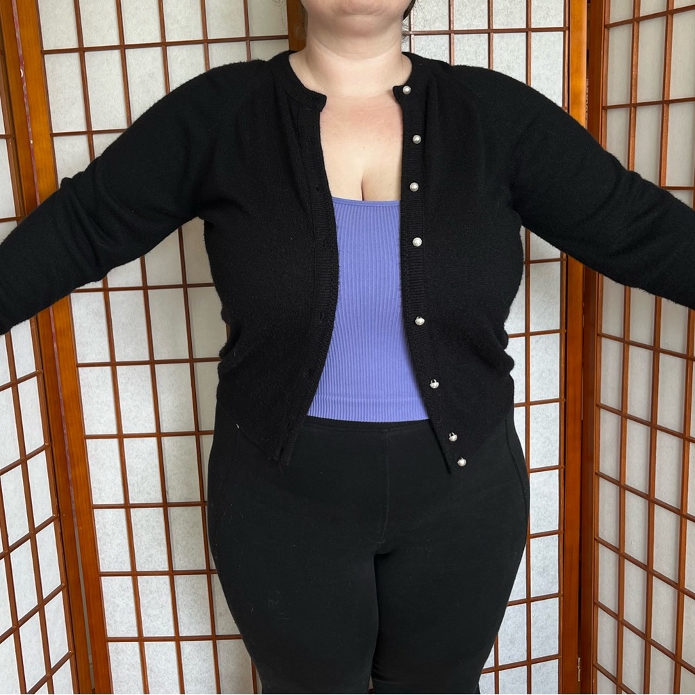 Black Button-Up Women's Sweater